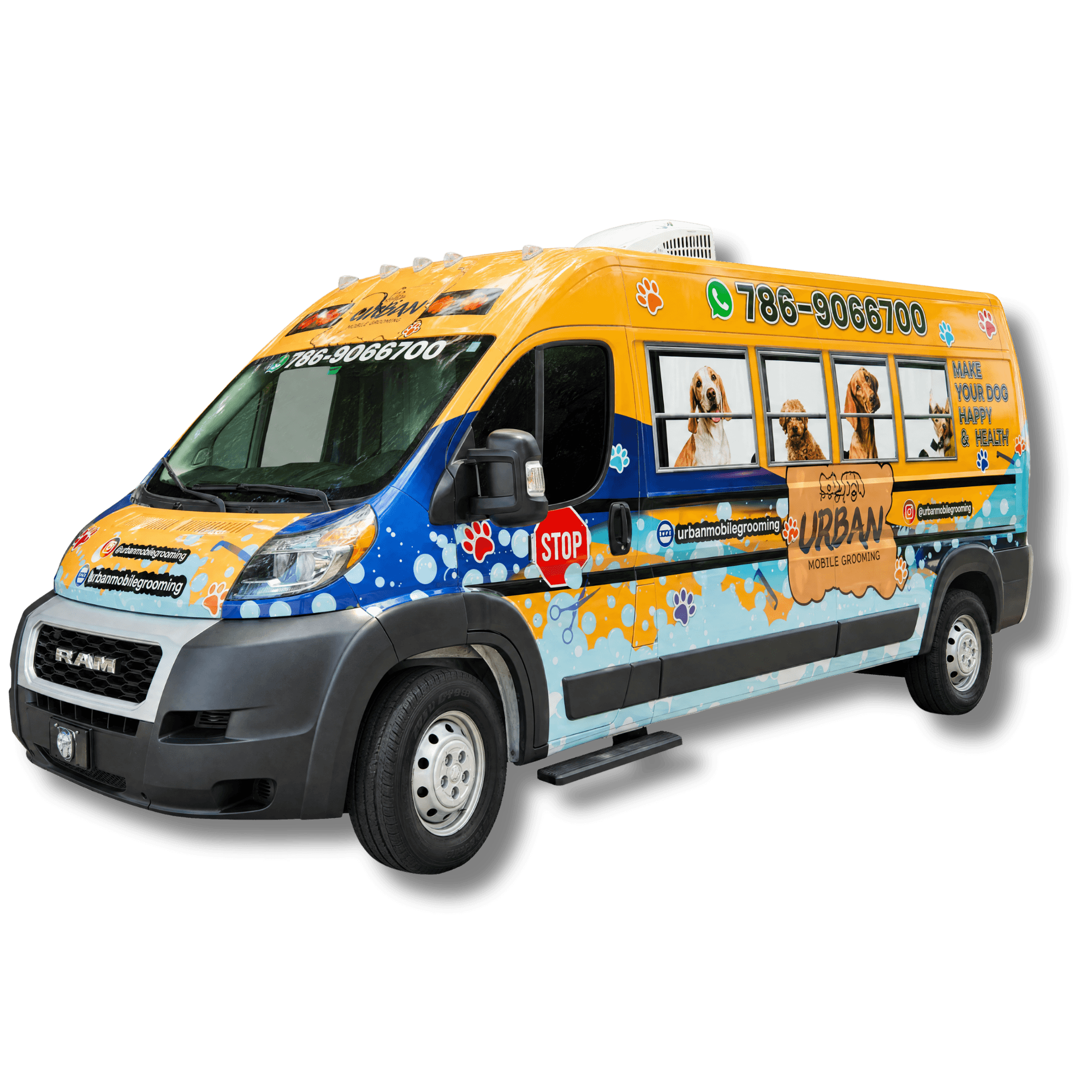 Urban Mobile Grooming van — door-to-door pet spa in Miami